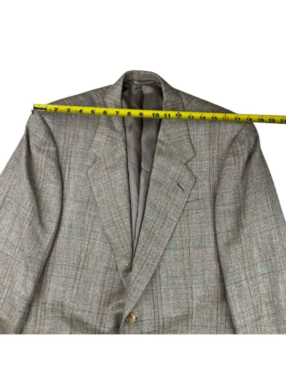 NEW Hickey Freeman Men's Tweed 2-Button Blazer Beige/Green Plaid • 40S US_10